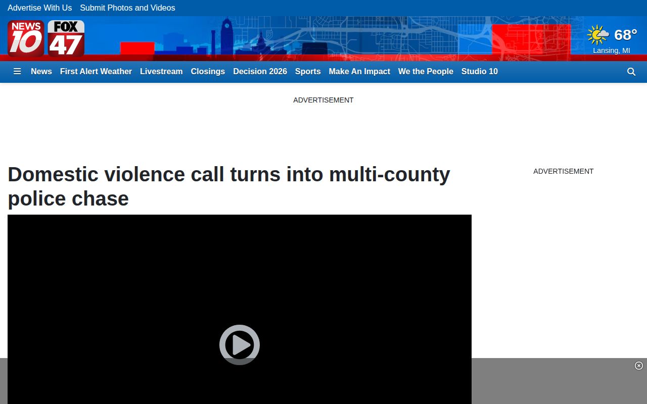 WILX report page covering a Shiawassee County incident